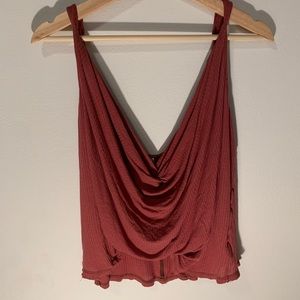 Free People ribbed twist front tank top